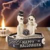 Skeleton Figure Halloween Skeleton Coffin Couple Figurine Resin Sculpture Collectible Gothic Decor Halloween Decorations Prank