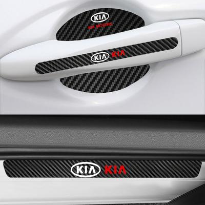 AHL1 Car Door Bowl Handle Protector with Car Sticker Door Sill Protector Stickers For Rio Ceed Sportage Cerato Soul Picanto