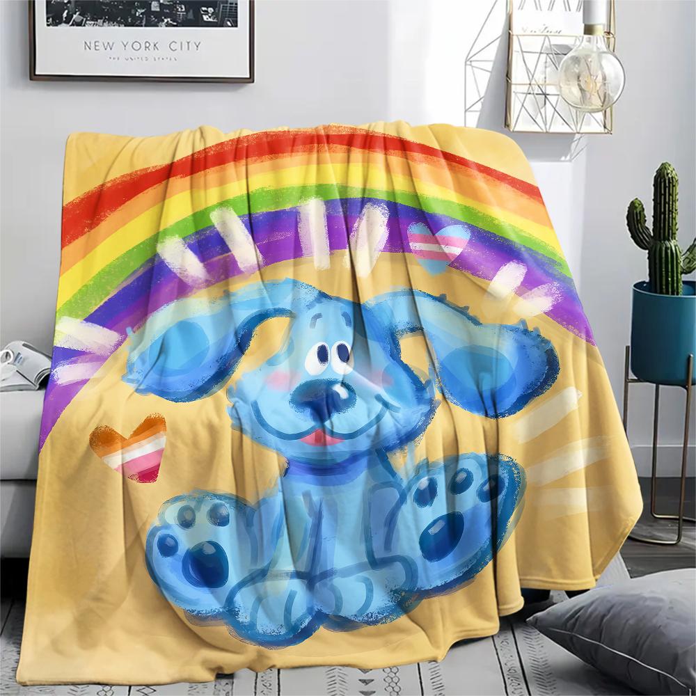 1 Manta de Franela con Estampado de Blue's Clues, Alta Calidad para Todas las Estaciones, Decoración del Hogar, Calidez y Comodidad, Perfecta para Regalos de Navidad