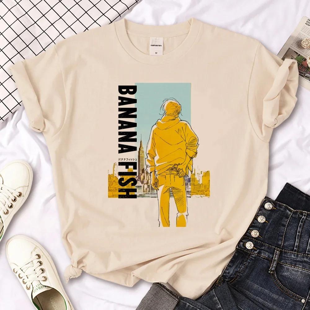 Banana Fish Tshirt Women Summer Streetwear Japanese Top Girl Harajuku Clothes Fashion Casual Graphic Clothing Short Sleeve