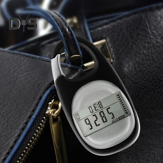 3D-Schrittzähler, einfacher Schrittzähler mit Karabiner, präziser Clip-Schrittzähler für Männer, Frauen, Kinder, Senioren