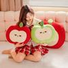 Squishy Red or Green Plush Toy Pillow Stuffed Soft Fruit Doll Cute Huggable Pillow Kids Christmas Birthday Gift