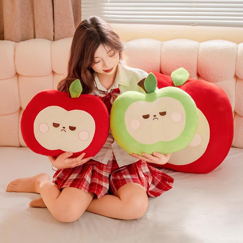 Squishy Red or Green Plush Toy Pillow Stuffed Soft Fruit Doll Cute Huggable Pillow Kids Christmas Birthday Gift
