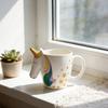 Regenbogen-Einhorn-Kaffeebecher, hitzebeständige Keramik, großes Fassungsvermögen, geeignet für Erwachsene und Kinder