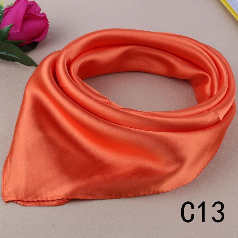 Solid Color Small Silk Scarf Small Square Scarf Women'S Season Professional Decoration Satin Small Gauze Scarf Japan And South Korea
