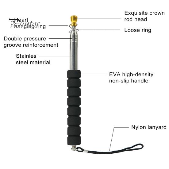 Maszt flagowy teleskopowy 200/300CM z antypoślizgową gąbką, wytrzymały metalowy, rozsuwany, przenośny, do banerów dla nauczycieli