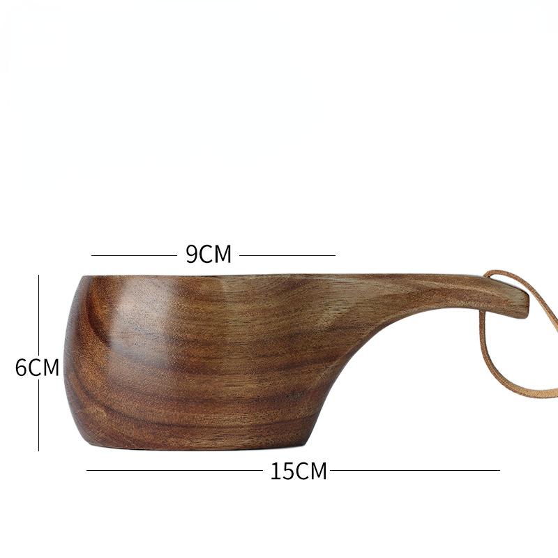Natural solid wood Finland cup home outdoor camping mug acacia wood cut without splicing milk cup tea cups