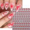 8pcs 3D Cute Heart Nail Art Stickers, Sweet Mini Heart Adhesive Nail Decals, Valentine's Day Design Nail Foils, Nail Slider Decorations