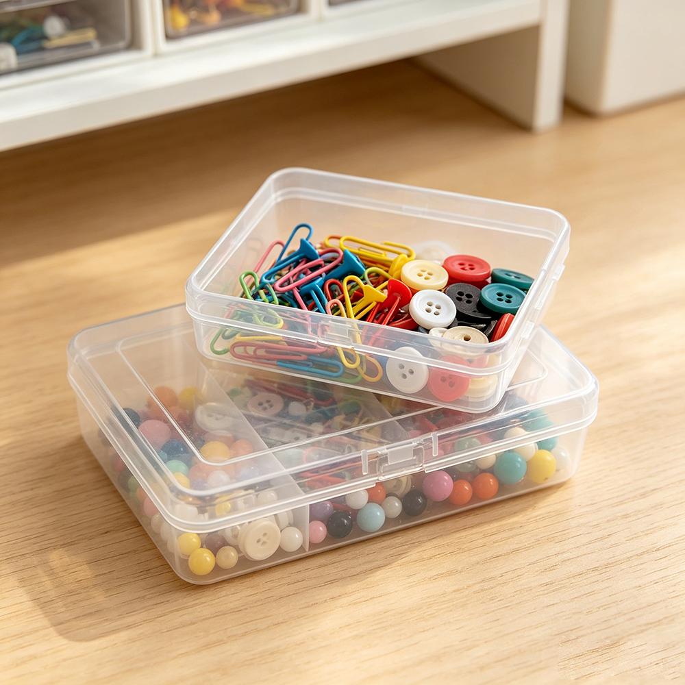 1pc Mini Plastic Box Rectangular Translucent Packing Box Dustproof Solid Strong fake nail box Jewelry Storage box Case Container