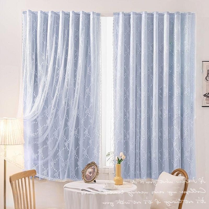 2026 Velcro Jacquard Sheer Curtain, Blackout Curtain,Punch Free Sun Protection Lace Window Voile Curtain, Light Filtering Bay Window Drape