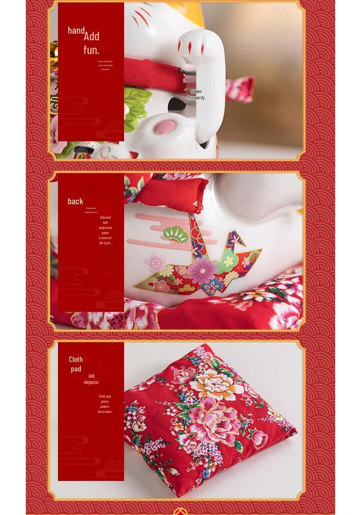 Automatic Waving Lucky Cat Ornament - Prosperity Gift for Home, Shop, or Business Entry