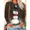 3D Printed Christmas Theme O-Neck Red Long Sleeve T-Shirts Fashion Womens Clothing