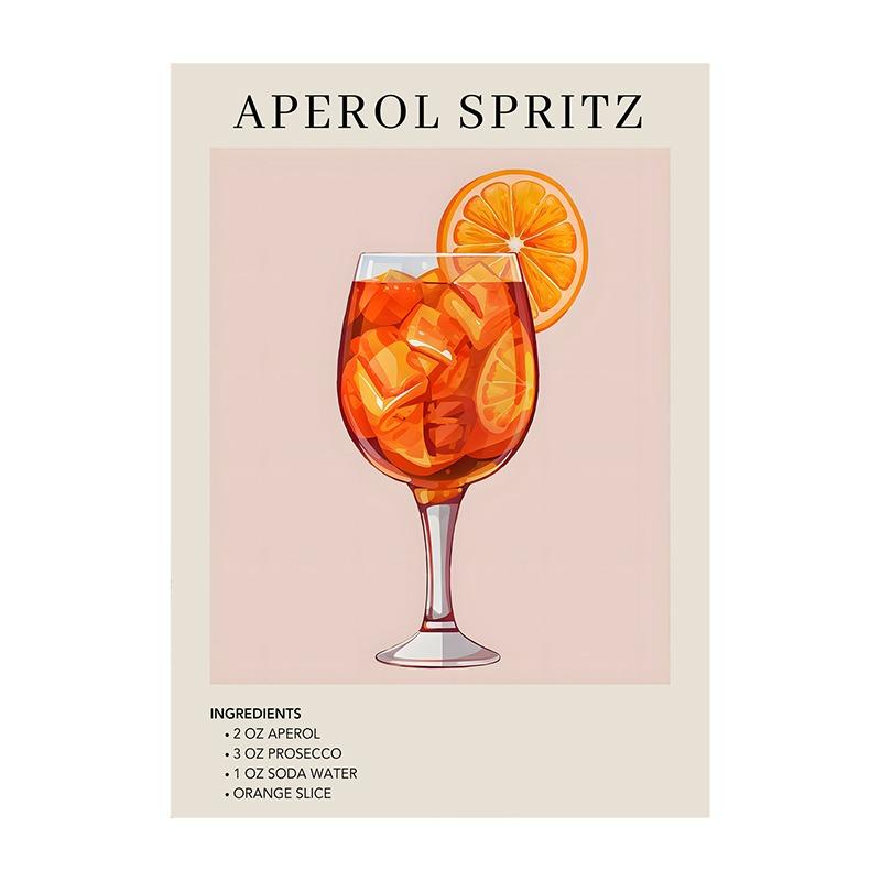 Cocktail Art Decor Poster Watercolor Retro Drink Print Minimalist Elegant Sophisticated Wall Art Picture for Home Decoration