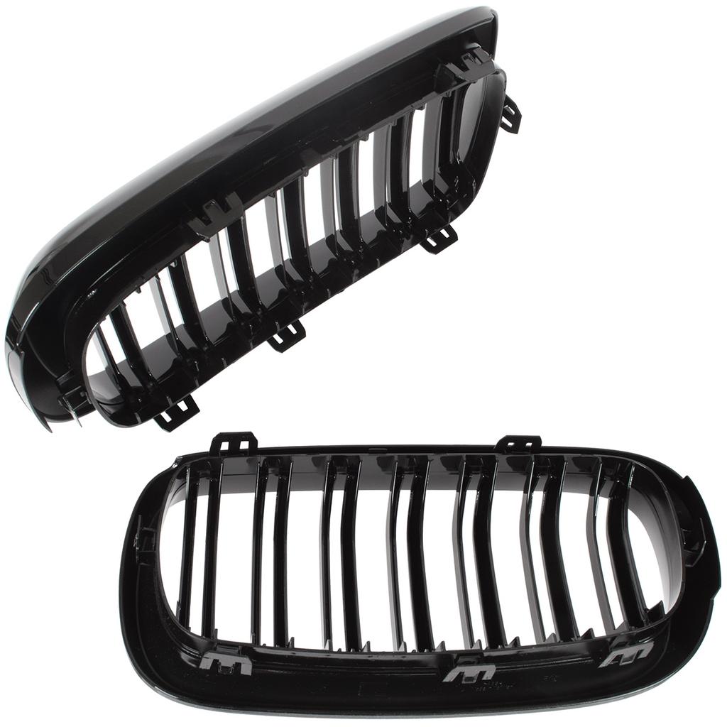 BMW X5 F15 13-18 Grilles Between the Headlights (kidneys) Left + Right Set BLACK GLOSSY DOUBLE BAR