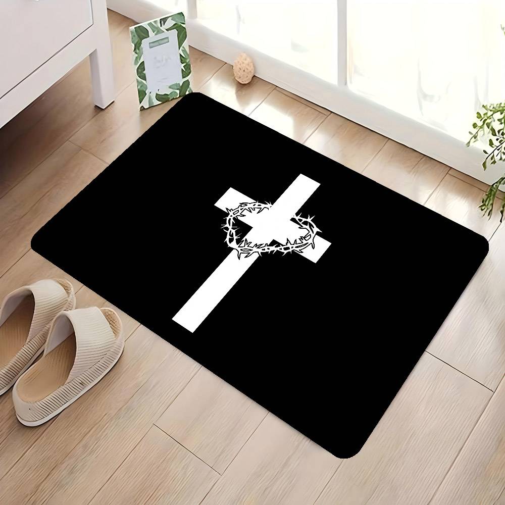 1 Piece Christian Jesus Bathroom Mat Kids Room Bedroom Decoration Balcony Anti-Slip Doormat Living Room Welcome Rug