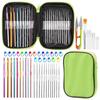 1Set Crochet Needles Set Crochet Hooks Kit Ergonomic Knitting Needles with Storage Bag DIY Hand Knit Tools