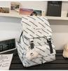 School bag high value letter back couple solid color casual simple light outdoor large capacity