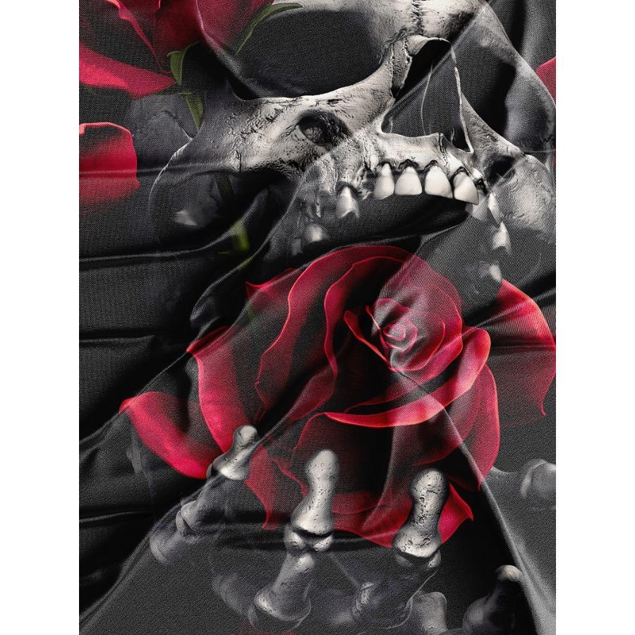 Short Sleeve Plus Size Summer Tee Men Outfit Red Rose Skull Head 3d Print T Shirts Mens Casual Sportwear T Shirt Male