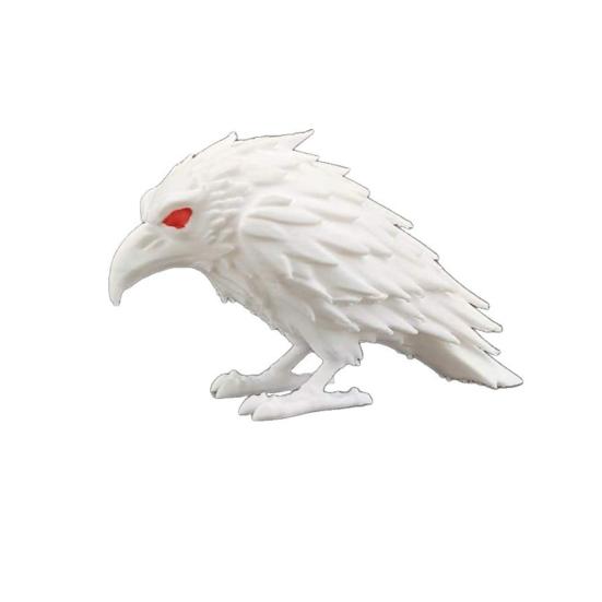 Fake Raven Statue 3D Printed Crow Figurine with Red Eyes Realistic Mystical Gothic Crow Sculpture for Halloween Party Home Decor белый