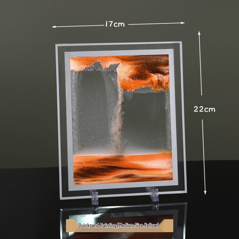 Kulatá přesýpací hodiny 3D s tekutým pískem Domácí dekorace - Vysoce kvalitní stolní ozdoba do obývacího pokoje