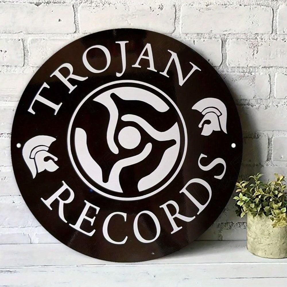 Vintage Round Metal Sign Flower Bucket Kitchen Decor Gift