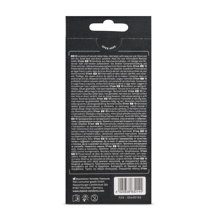 MY.SIZE PRO Préservatifs, Taille 57mm, Lot de 10 unités