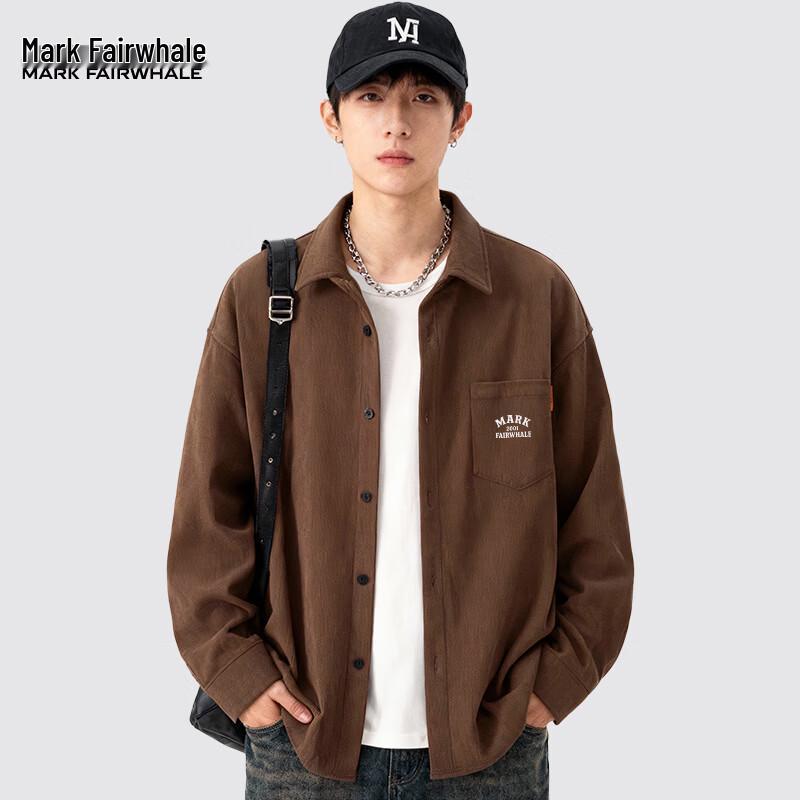 Mark Hua Fei Men s Corduroy Loose Fit Long Sleeve Shirt Jacket M