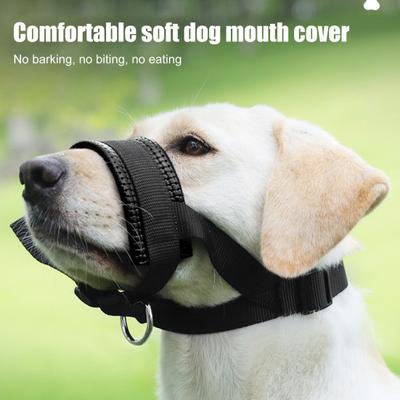 Hundemaulkorb Verstellbare Schlaufe Nylon Mundschutz Atmungsaktiv Anti-Bellen Beißen Kauen Maulkorb mit Reflektierenden Gurten für Kleine Mittlere Große Hunde