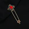 Fulok court style pin women's high-end colored treasure crystal brooch scarf shawl buckle corsage accessories