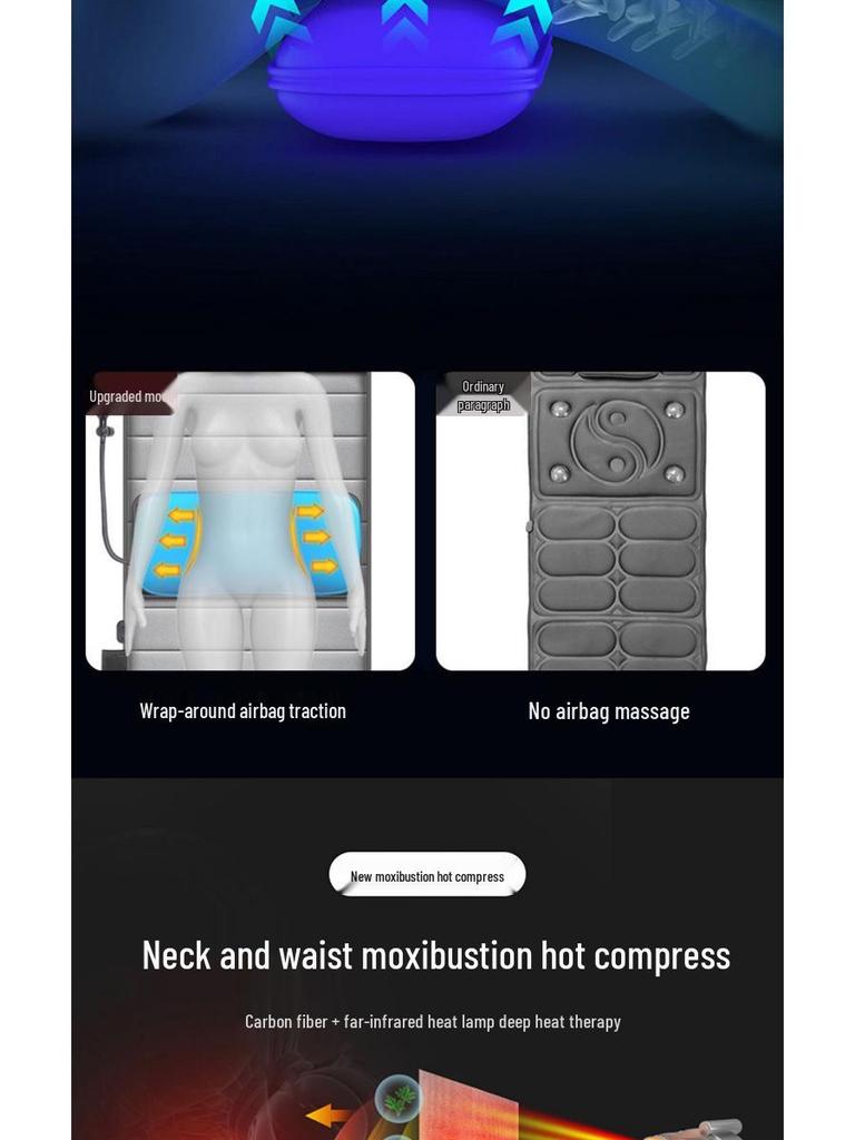 Portable Full-Body Massage Mat: Multi-Function Electric Massager for Cervical Spine and Waist with Kneading & Folding Features