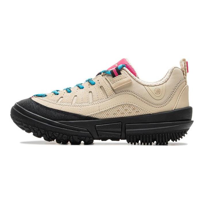 Li-Ning CF Su Lin Chuan Lite Rebound Comfortable Shock Absorption Breathable Low-Top Lifestyle Casual Shoes Women Casual Shoes Khaki AHCU018-2