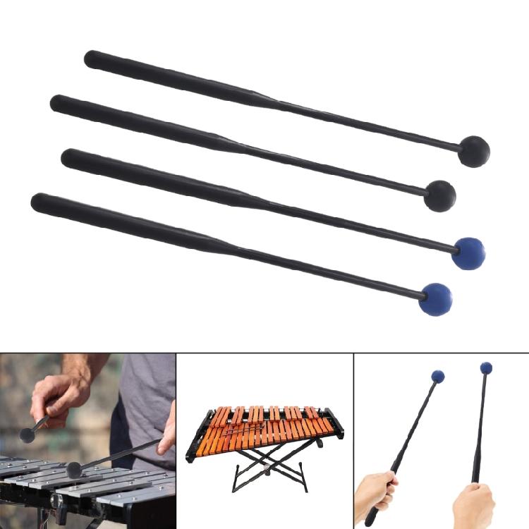 1 Pair Marimba Mallets Rubber Ball Mallet Smooth Plastic Handle Percussion Sets