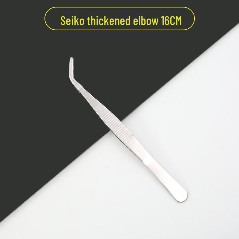 304 Stainless Steel Multifunctional Tweezers: Thickened Straight & Round Head, Bent Tip, Ideal for Aquatic Plants and Succulents.