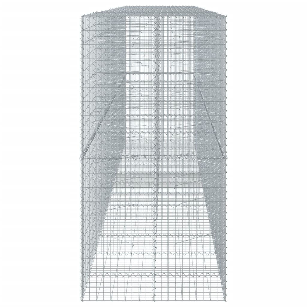 Gabion with Lid 600 X 100 X 200 Cm Galvanized Iron
