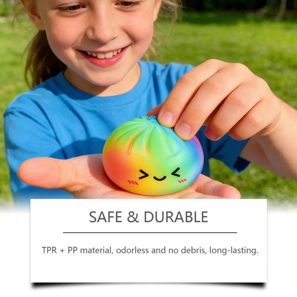 Colorful Dumpling Stress Balls Reusable Low Rebound Decompression Toys Unique Ideas Dough Ball Squishes For Anxiety Relief