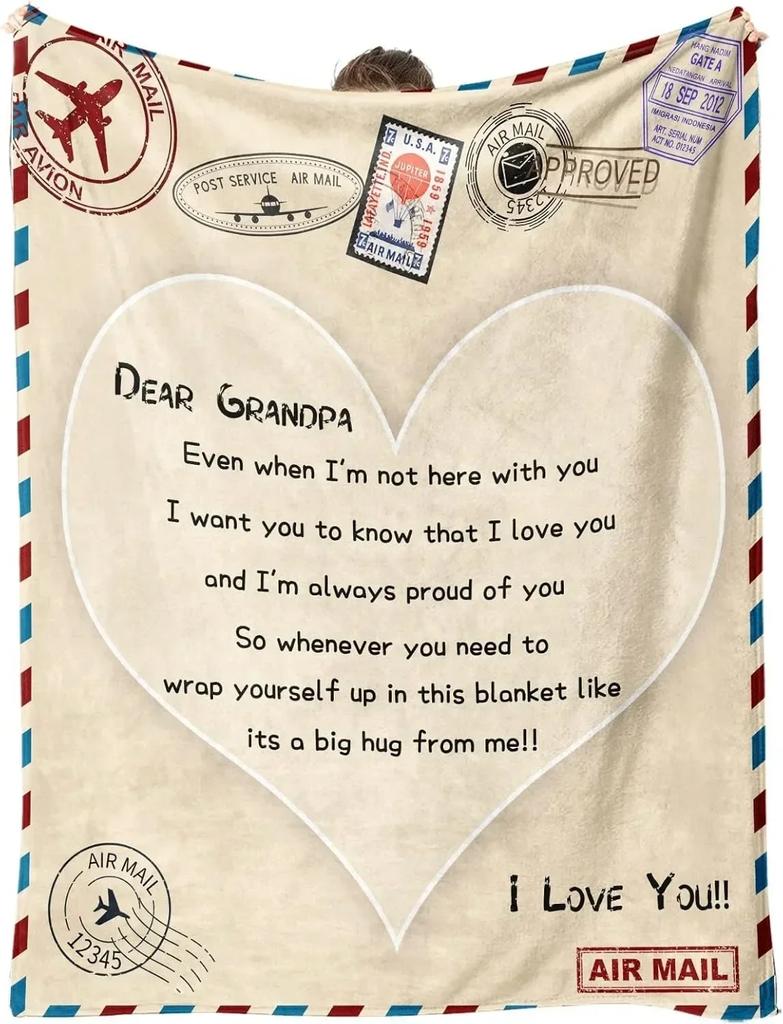 1PC Gift To Dad Thin Blankets for Father's Day Anniversary Birthday Mother's Day for Mom Wife Uncle Grandma Abuela Soft Throw