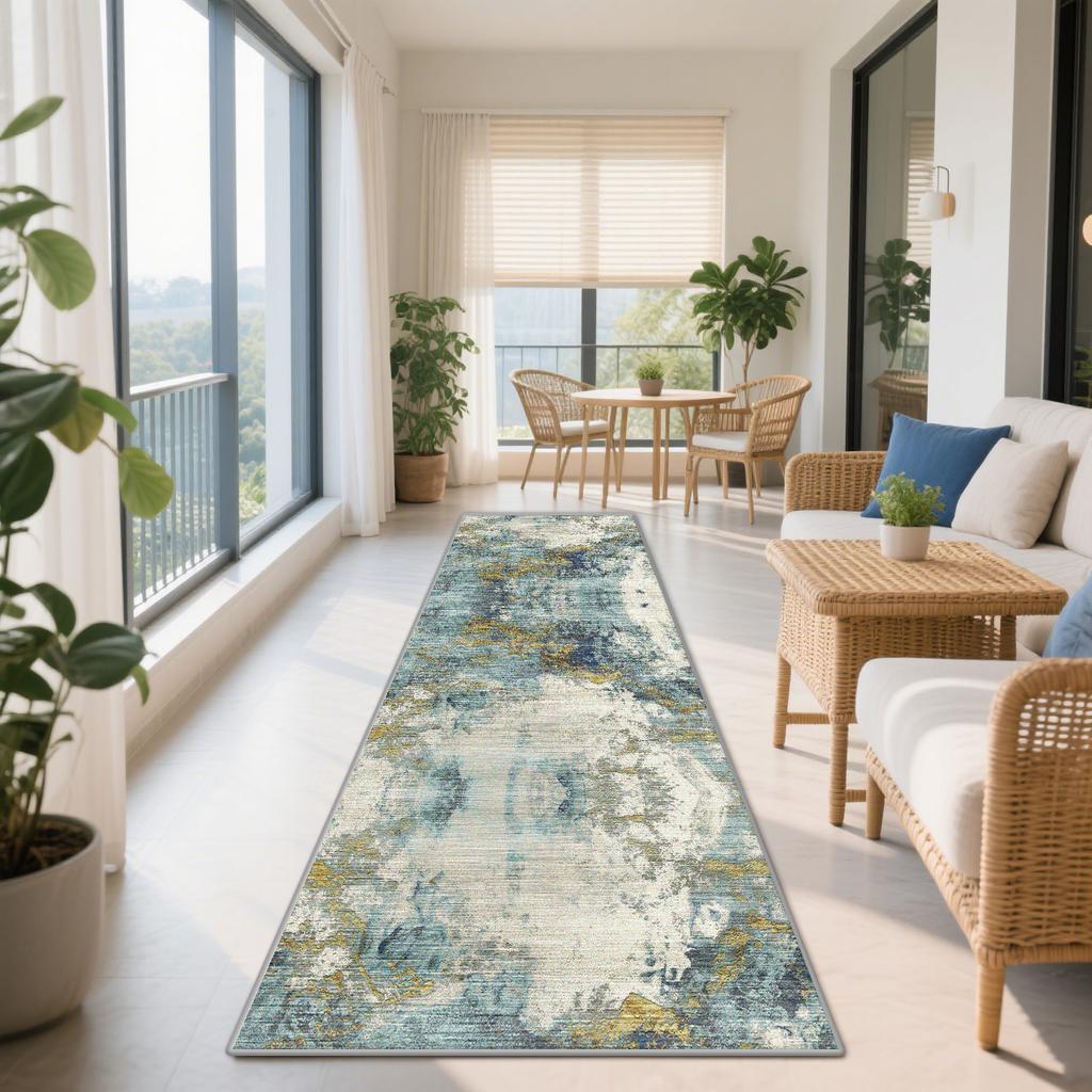 Nordic Abstract Easy Clean Balcony Aisle Carpet Decoration Home Antiskid Long Corridor Runner Rug Living Room Lint-free Foot Mat