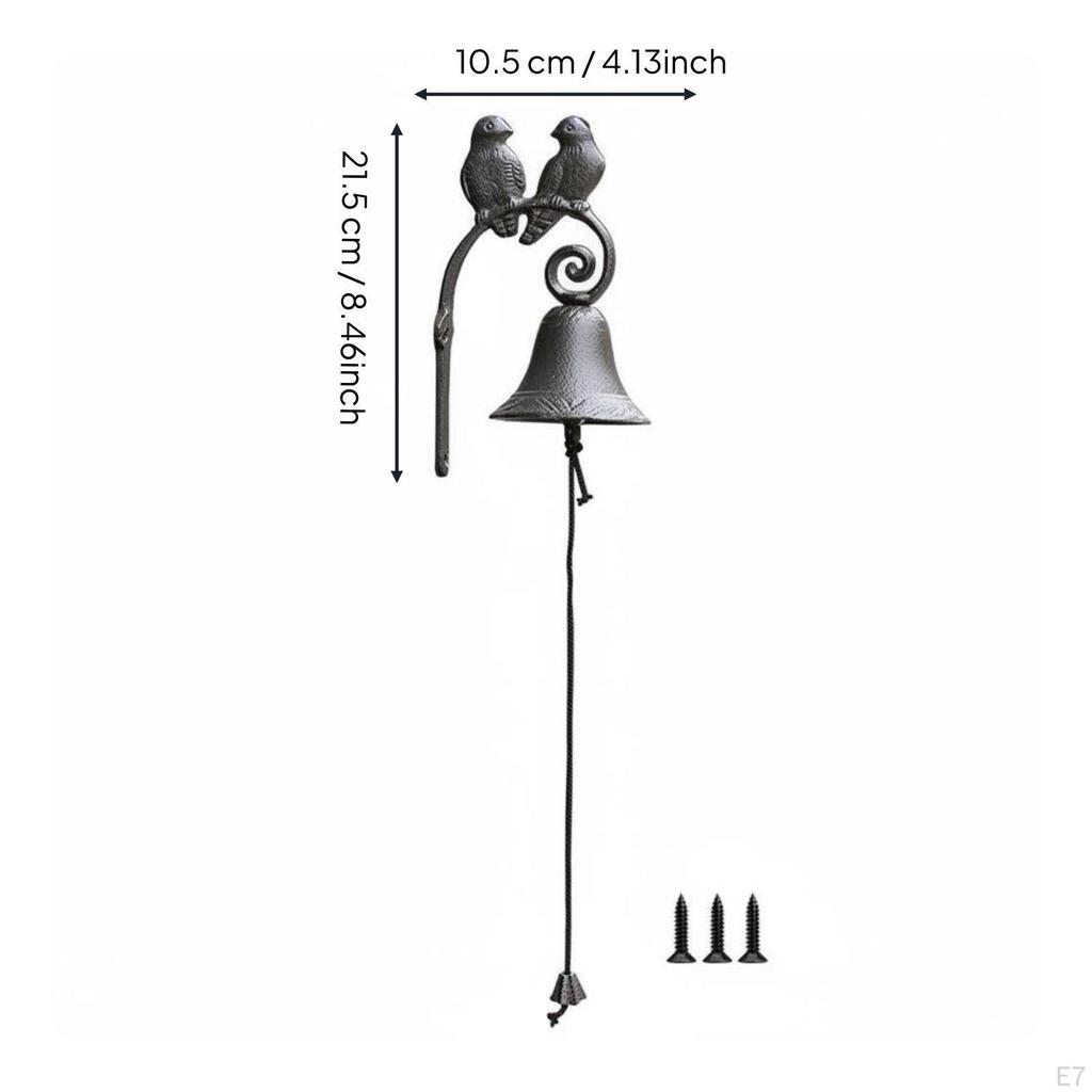Rustic Cast Iron Chime Bell Decorative Wall Art Outdoor