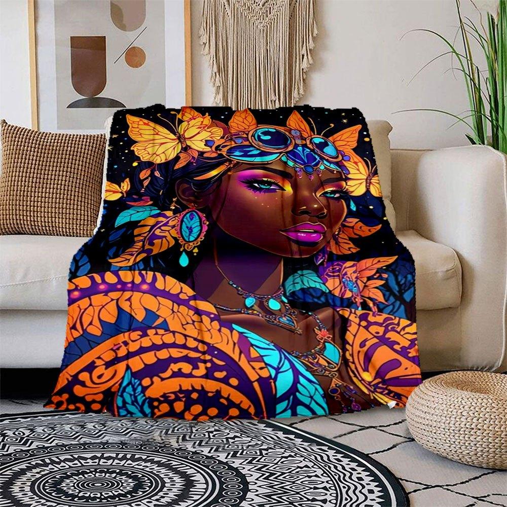 

Enchanted Butterfly Fantasy Fashion: Vibrant, Colorful Women s Clothing Blanket Flannel Throw Blanket for Sofa, Bed, Travel, Camping, Offic 150x180cm
