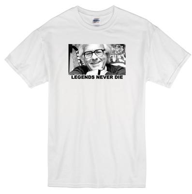 RAY BRADBURY "LE LEGGENDE NON MUOIONO MAI" FAHRENHEIT 451 ROMANZO SCI-FI LIBRO T-shirt Bianca Top Magliette Unisex
