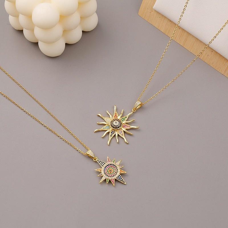 Buy Colorful Zircon Flower Necklace Sun 