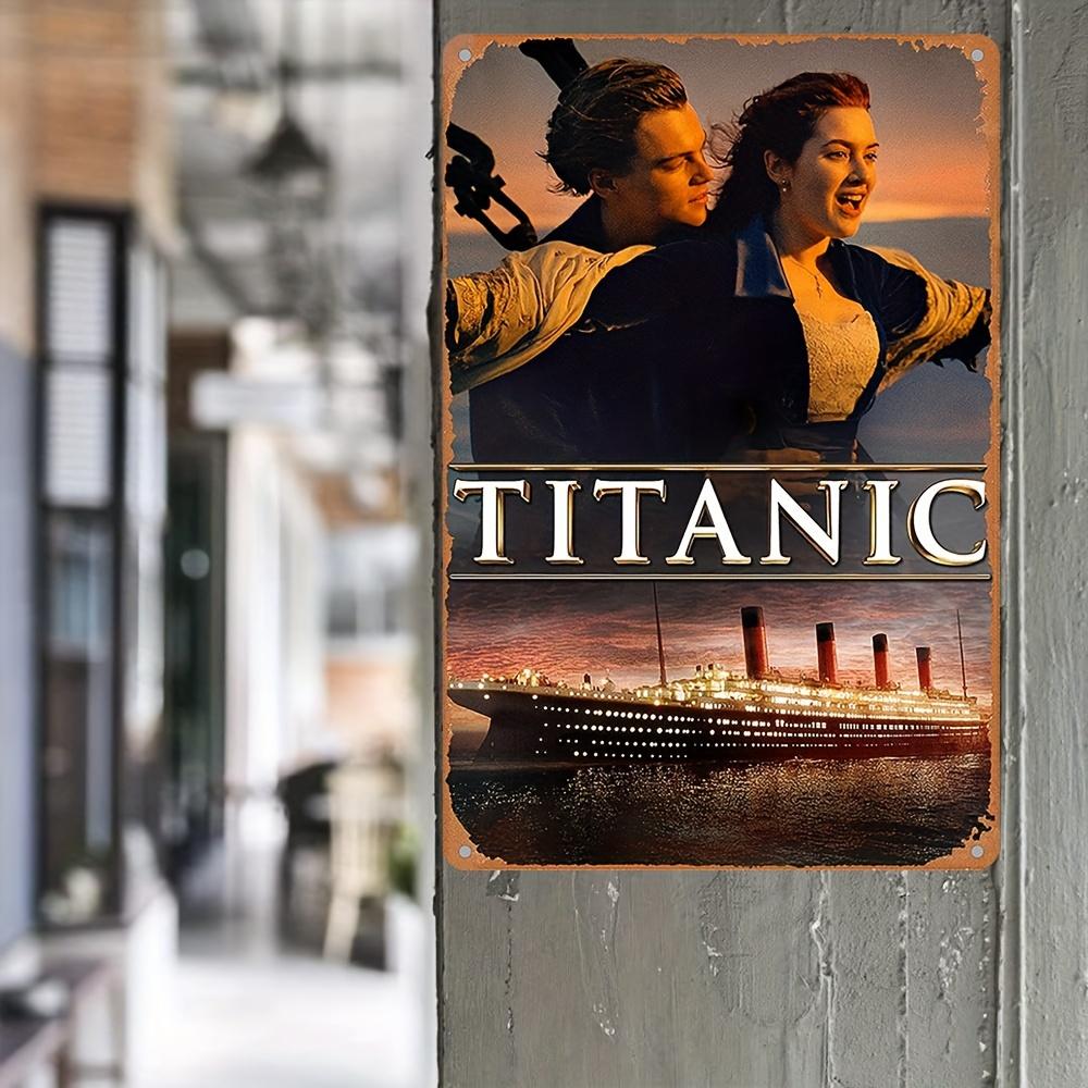 1pc Titanic Movie Poster Metal Wall Art - 8x12 Inch Vintage Retro Decor, Waterproof & Dustproof Indoor/Outdoor Metal Sign