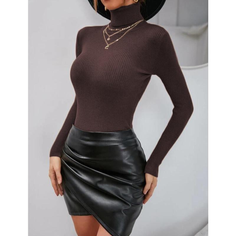 Dámský svetr Rolák s dlouhým rukávem Pletený svetr Svetr Ležérní Pletené Spodní Halenka Podzim Zima Svetr