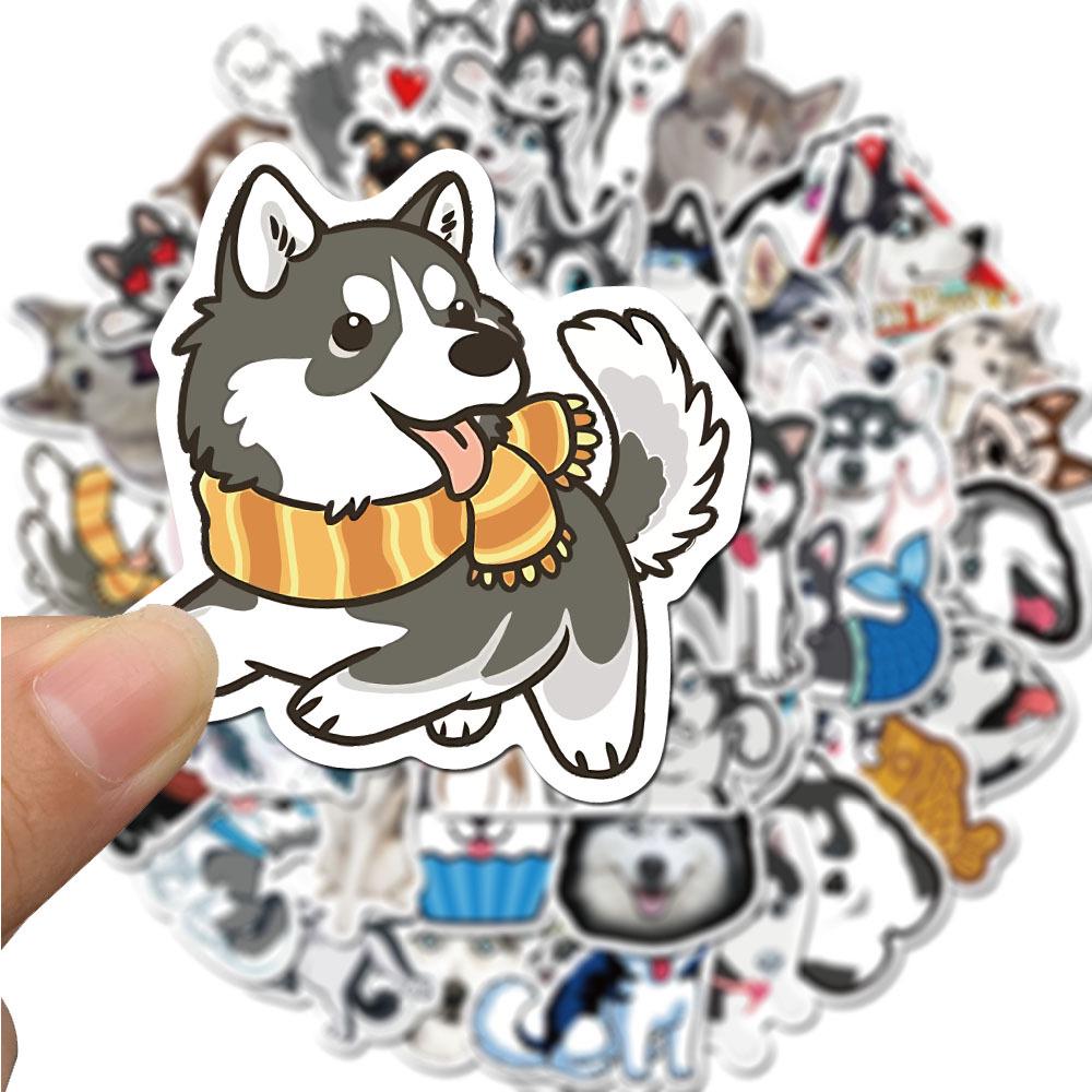50 Cute Pet Husky Graffiti Stickers Suitcase Laptop Thermos Cup Computer Waterproof Fun Stickers