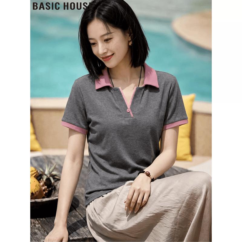 Basic House Women s Contrast Short Sleeve T-shirt M