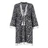 Women Three-quarter Sleeve Boho Polka Dot Printed Dress Tassel V-neck  Dress