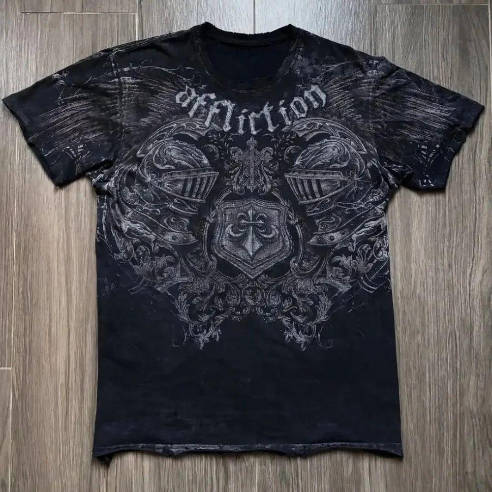 Europäisches und Amerikanisches Herren Sommer T-Shirt mit Totenkopf-Print, bequem und mit Rundhalsausschnitt, Outdoor Street Damenmode Top