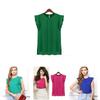 Elegant Womens Sleeveless Chiffon Tops With Timeless Design In Blue Green Red