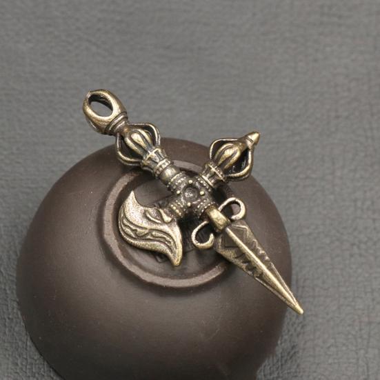 Handcraft Pendant Vintage Rust Resistant Brass Solid Religious Pestle Prayer Pendants for Home
