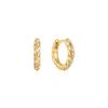 Gold Sparkle Twist Hunger Hoop 925 Silver Earrings E075-07G.